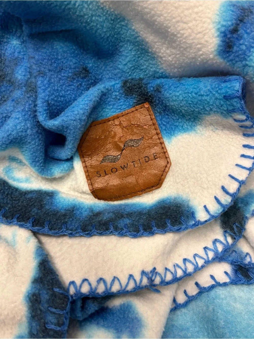 Slowtide Blue Tie-Dye Fleece Throw Blanket